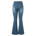 thumbnail image 4 of GHSOHS Jeans for Women Women’S Pants Blue Denim Pants Womens Jeans Women's Middle Waisted Bootcut Jeans Casual Stretch Mom Denim Jean Pants Bell Bottom Jeans XL, 4 of 4