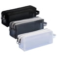 thumbnail image 2 of Dpityserensio Large-Capacity 3 Compartments Transparent Mesh Storage Bag, Multi-Layer Zipper Pouch for Office Supplies, Art Tools, Cosmetics & Travel Accessories, 2 of 5