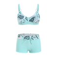 thumbnail image 4 of Wamejoo Women Two Piece Swimsuit Athletic Bathing Suits for Women Ruffled Tummy Control High Waisted Swimsuits (Sky Blue, 5XL), 4 of 6