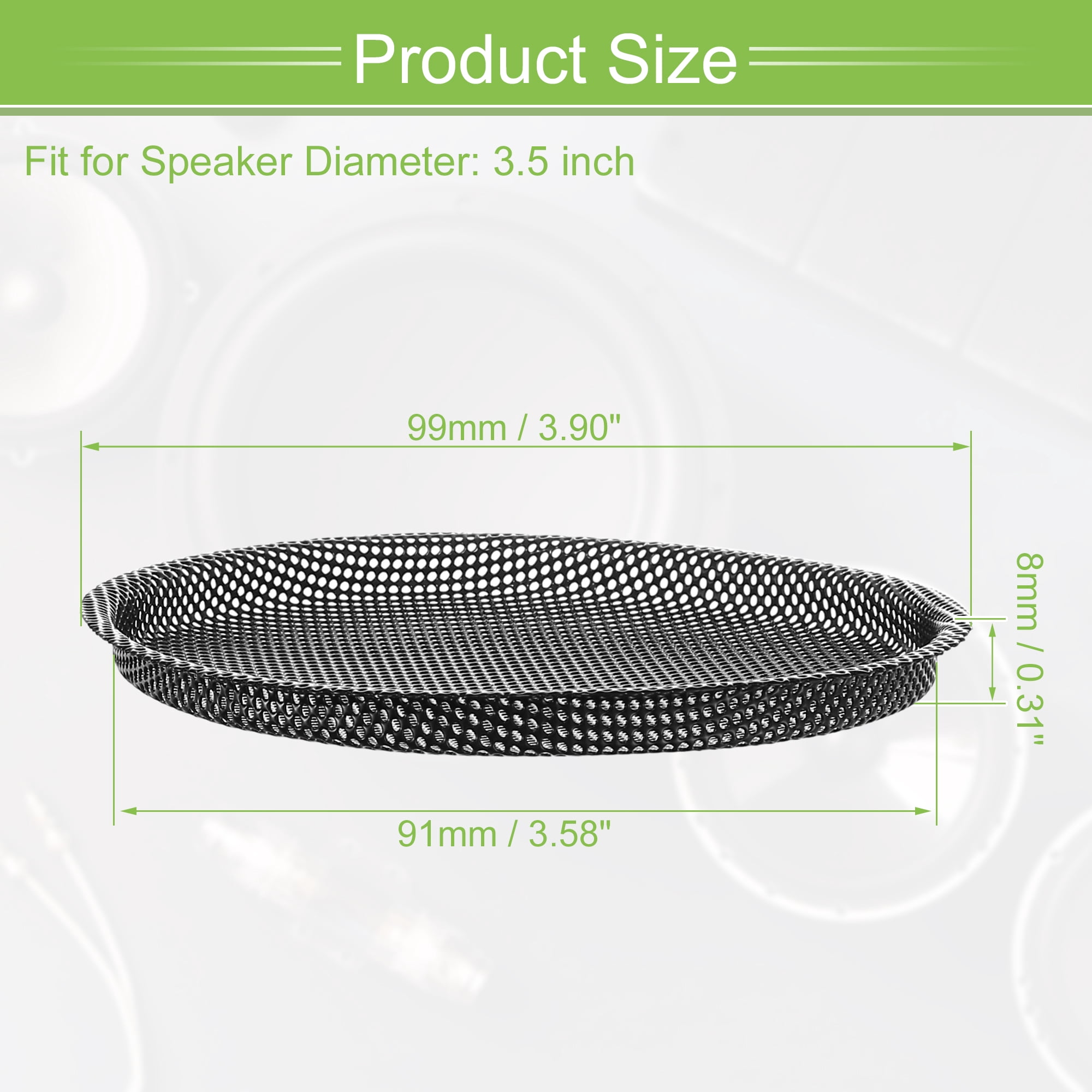 Unique Bargains 4 Pack 1.5 Inch Speaker Grills Mesh for Subwoofer 3.58"x 3.90"x 0.31"