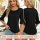 thumbnail image 2 of Camiseta Blingfit para mujer, manga 3/4, casual, negra, talla M, 2 of 5
