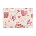 thumbnail image 4 of XMXY Area Rugs Doormat Outdoor Entrance , Valentines Pink Flower Heart Facecloth Non-slip Floor Mat Rug for Living Room Kitchen Sink Area Indoor 72"x48", 4 of 9
