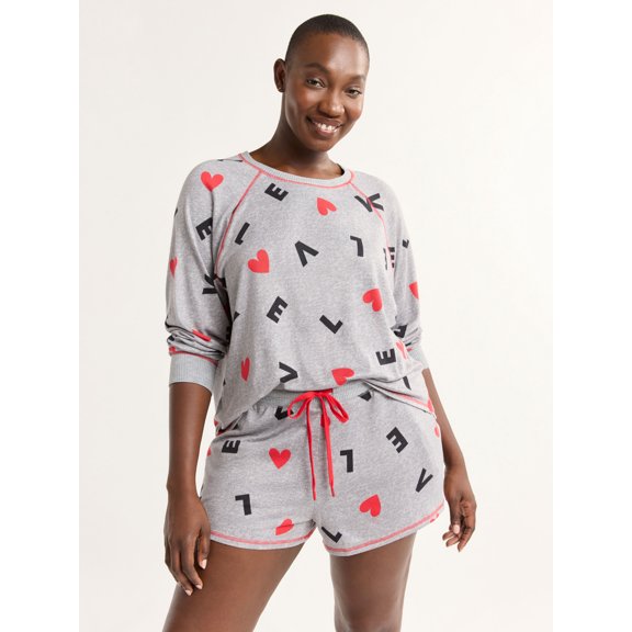 Joyspun Women's and Women’s Plus Hacci Knit Sleep Top, Sizes XS to 3X