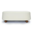 thumbnail image 2 of Pemberly Row Upholstered Fabric Contemporary Accent Cream Boucle Large Ottoman, 2 of 6