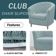 thumbnail image 4 of BH-JJSMGS Stretch Club Chair Slipcover, 2 Piece Barrel Chair Cover Soft Checkered Armchair Covers Removable Furniture Protector Washable for Living Room Banquet-2 Piece, 4 of 7