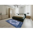 thumbnail image 4 of Ahgly Company Indoor Rectangle Mid-Century Modern Sapphire Blue Oriental Area Rugs, 7' x 10', 4 of 6