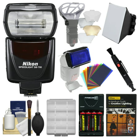 Nikon SB-700 AF Speedlight Flash with Soft Box + Diffuser Bouncer + Color Gels + Batteries & Charger + Lighting DVD + (Nikon Sb 700 Best Price)