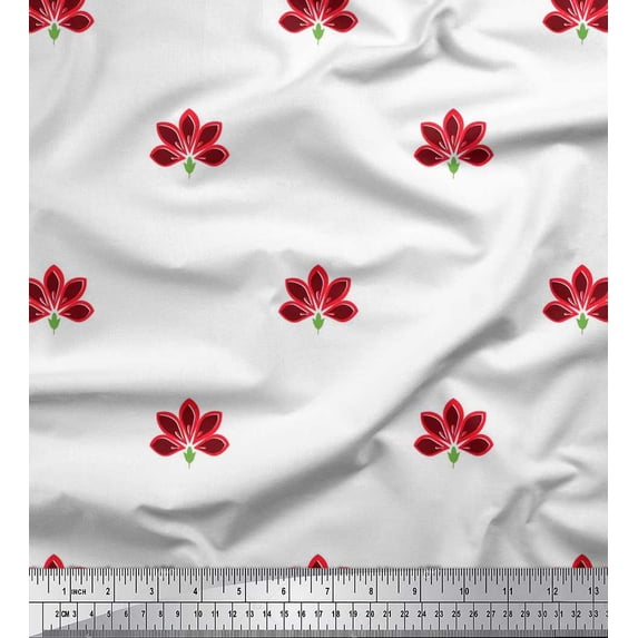 Soimoi Japan Crepe Satin Fabric Artistic Floral Fabric Prints By Yard 42 Inch Wide