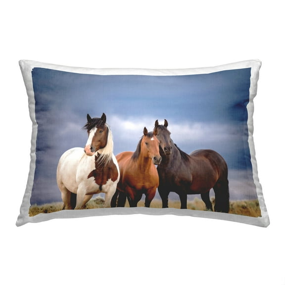 Stupell Industries Three Horses in Nature Decorative Printed Throw Pillow, 14 x 20