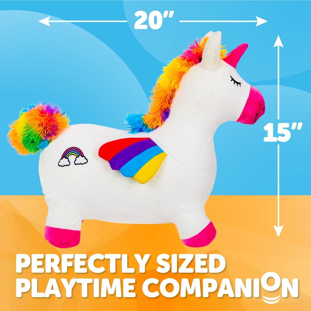 Waddle Hopper Animal Plush Toy for Toddlers and Kids, with Pump, Ages 2 and up, Unicorn