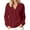 Wine, variant on Smsaxvxz Sweatshirt for Women Casual Solid Henley V-Neck Long Sleeve Pullover with Kangaroo Pocket Blue 2XL