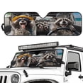 thumbnail image 2 of XYZCANDO Raccoon Windshield Sun Shade Sun Visor for UV Rays & Heat Protection Compatible with Jeep Wrangler Rubicon Sahara TJ JK JKU 2 Door & 4 Door 51.57 in *16.14 in, 2 of 7