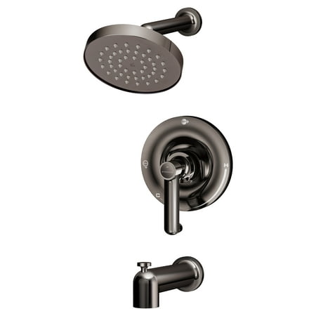 Museo Single Handle 1-Spray Tub and Shower Faucet Trim in Polished Graphite - 1.5 GPM (Valve Not Included)