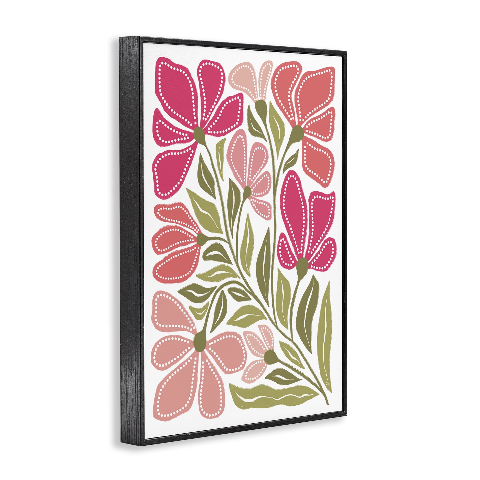 Stupell Industries Bold Midcentury Blooms Black Framed Giclee Art, design by Martina Pavlova