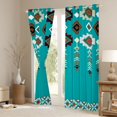 thumbnail image 3 of Feelyou Teal Aztec Women Curtains Pack of 2 (42x84 Each), Rustic Farmhouse Curtains Blackout, Mandala Southwestern Bedroom Curtains, Living Room Curtains Decor, 3 of 6
