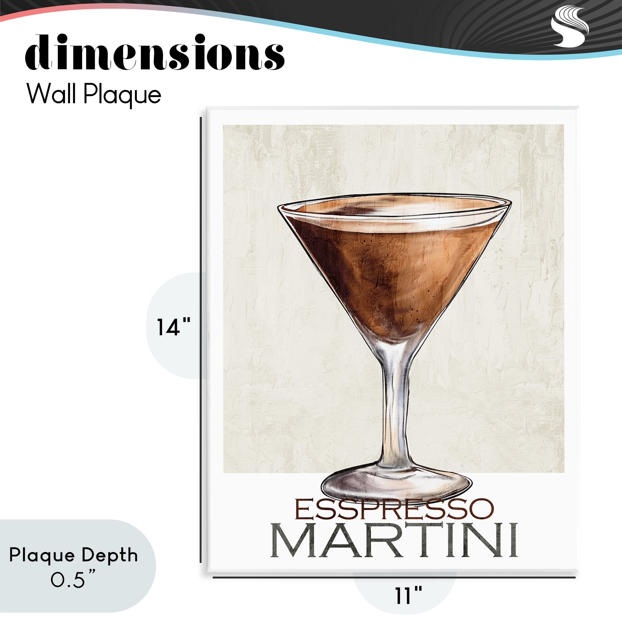 Stupell Industries Sophisticated Espresso Martini Wall Plaque Art, design by Kim Allen