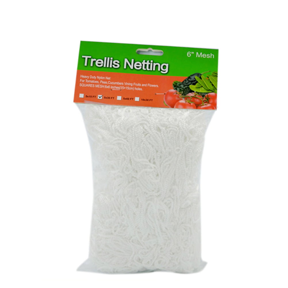 4' x 8' ft Plastic Trellis Netting 6" x 6" Mesh Squares Plant Support SCROG 