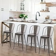 thumbnail image 6 of Andeworld Swivel Metal Bar Stools with Backs Counter Stools Set of 4 Counter Height Stools High Back Bar Chairs 30 Inch Bar Stools Farmhouse Rusty, 6 of 9