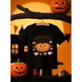 thumbnail image 1 of Girls' Halloween Pumpkin Spice T-Shirt - Cute Cartoon Print with "Pumpkin Spice everything Nice" Design, Soft Knit Round Neck Short Sleeve Top for Spring/Summer, Casual & Festive Gift f, 1 of 6