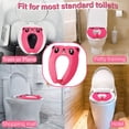 thumbnail image 2 of Orinal portátil con protector contra salpicaduras para niños pequeños (rosa) Orinal de viaje plegable con bolsa de transporte, almohadillas antideslizantes, fundas para asientos de entrenamiento para bebés, niños pequeños y niños JM, 2 of 5