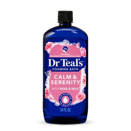 Dr Teal s Calm & Serenity Foaming Bath with Rose Essential Oil & Milk Protein  34 fl oz