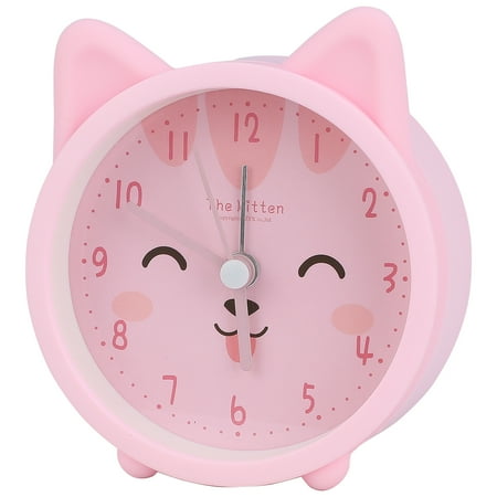 Unique Bargains Cute Kitten Design Mechanical Alarm Clock Pink 3.8L x 1.7W x 3.3H