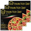 italian cauliflower pizza crusts - free of sugar, gluten, soy, low carb high protein healthy - friendly pizza with no preservatives (pack of 3, 6 thin crusts)