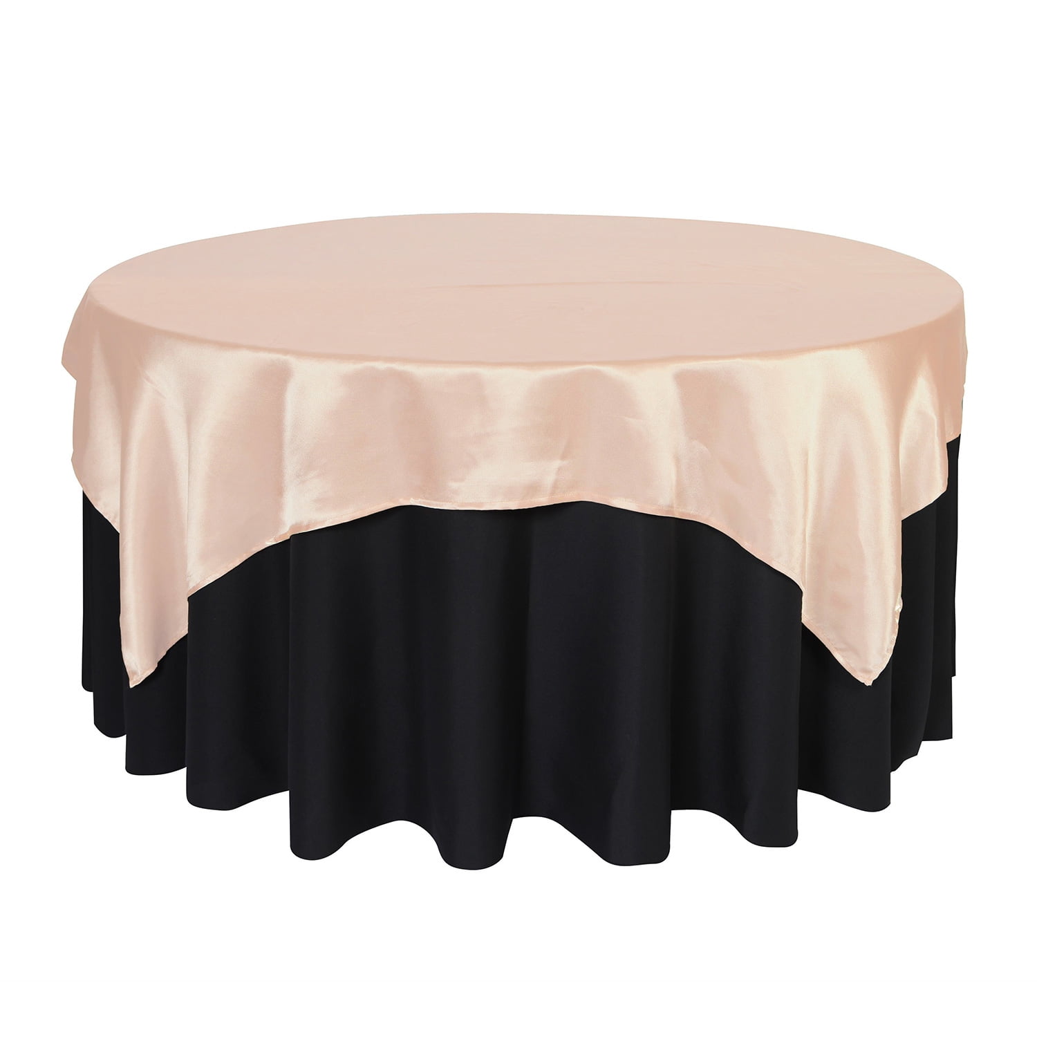 Your Chair Covers - 72 Inch Square Satin Table Overlay Blush - Walmart.com