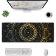thumbnail image 2 of XL Extended Mouse Pad, Large Gaming Mousepad Design with Gold Mandala Flower, Big Long Mousepad Desk Mat for Laptop, Keyboard and Computer for Gifts Decor Men Home and Office, (Gold, 31.5*11.8 Inches), 2 of 6