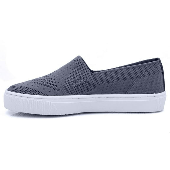 Laforst Jazz 3160 Womens Synthetic Slip Resistant Server Waitress Slip On Flats Pewter