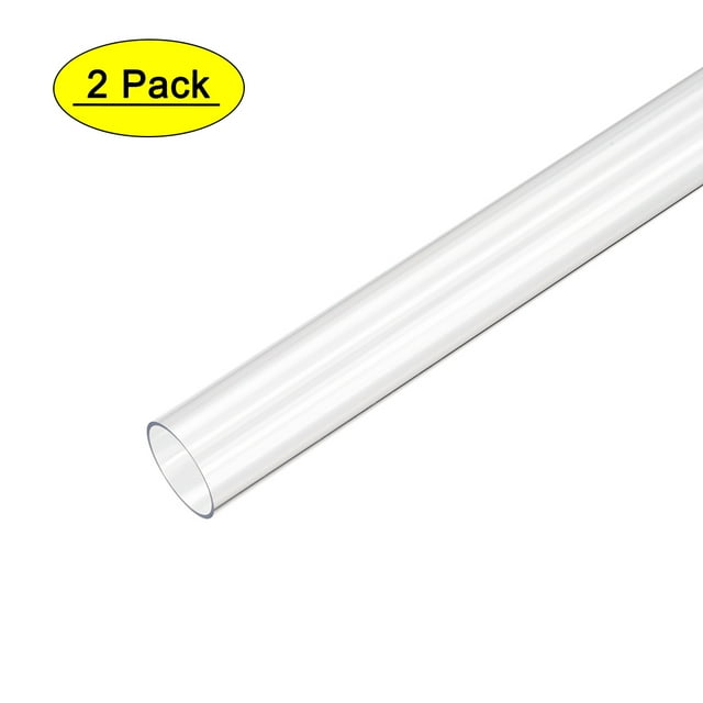 Uxcell 0.67''IDx0.79''ODx1.64Ft Length Rigid Round Clear Tubing Polycarbonate Plastic PC Tube 2 Pack