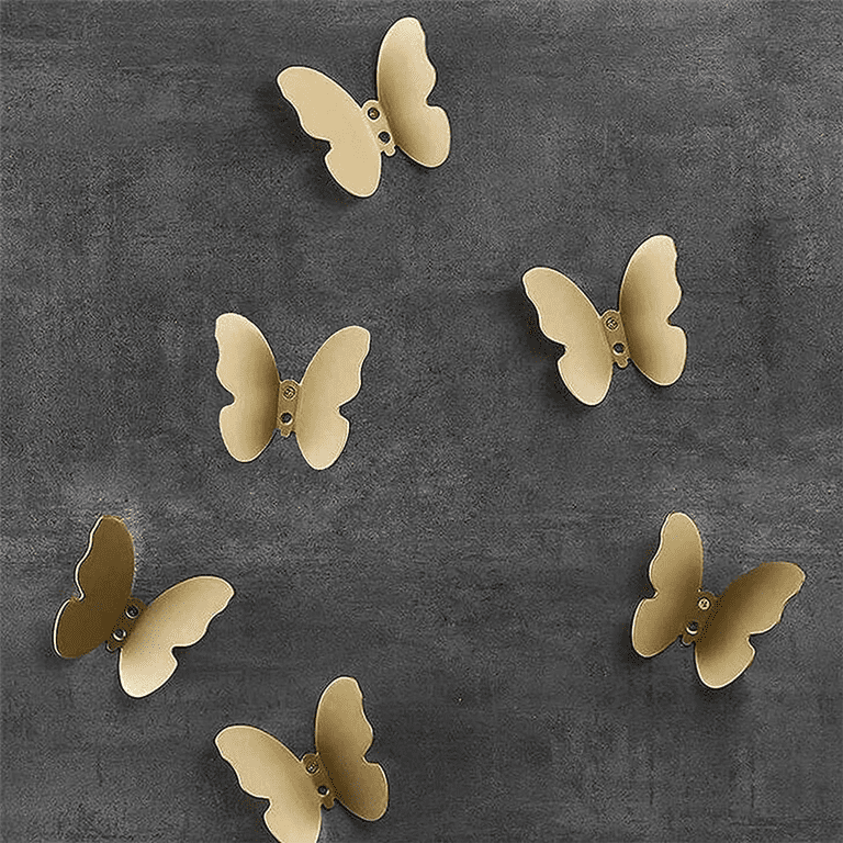 4Pcs Bathroom Brushed Gold Brass Butterfly Coat Hooks Decorative