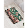 thumbnail image 3 of Ambesonne Leopard Bath Mat, Monsteras Wild Cat Lounge, 30.2" x 20", Pink and Jade Green, 3 of 3