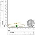 thumbnail image 4 of Gem Stone King 18K Yellow Gold Plated Silver Green Created Emerald Solitaire Bracelet for Women (1.00 Cttw, Round Cut 6MM), 4 of 4