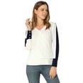 thumbnail image 1 of Allegra K Blusa Suelta Cruzada Con Ribete En Contraste Cuello V Gasa Trabajo Oficina Para Mujer Blanco L Unique Bargains Blusa, 1 of 6