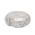thumbnail image 2 of Handmade White Marble With Real Mop Stone Coaster Set With Holder, 2 of 5