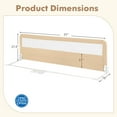thumbnail image 7 of Infans 71" Foldable Baby Bed Rail Guard Toddler Swing Down Safety Bedrail Beige, 7 of 7