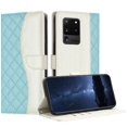 thumbnail image 1 of Quilted Wallet Case for Samsung Galaxy S20 Ultra with RFID Blocking Slots & Wrist Strap Stand Cover Green, 1 of 5