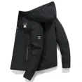 thumbnail image 3 of Primavera otoño chaqueta deportiva al aire libre a prueba de viento con cremallera sólida para hombre sombrero recto informal de alta calidad ocio de moda simplicidad, 3 of 5