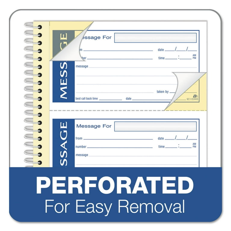 Write 'n Stick Phone Message Book, Two-Part Carbonless, 4.75 x 2.75, 4 Forms/Sheet, 200 Forms Total Write 'n Stick Phone Message Book, Two-Part Carbonless, 4.75 x 2.75, 4 Forms/Sheet, 200 Forms Total