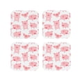 thumbnail image 2 of Kll Square Drink Coasters Set Of 4,Pu Leather Absorbent Coasters Set Decorative Coffee Cup Coasters Housewarming Gift For Home Decor-Kawaii Pigs, 2 of 9