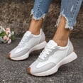 thumbnail image 2 of DXOUPM Espadrilles pour Femmes à Blocs de Couleur Chaussures Décontractées Légères Marche Course Gym Rétro, 2 of 3