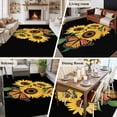 thumbnail image 5 of 5'x7' Area Rugs for Living Room Bedroom, Yellow Sunflowers Washable Rug Carpet Runner Indoor Outdoor, Farmhouse Floral Leaves Butterfly Black Non Slip Floor Mats Area Rug for Kitchen, Nursery, 5 of 8