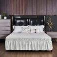thumbnail image 7 of Pnellth Bed Skirt Silky Luxurious Wrap Around Bed Skirt Easy Fit Uniform Non-fading Ruffles Elastic Bed Skirt, 7 of 7