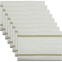 Luxurious Placemats Set of 8, 18 x 12 inches Elegant Placemats Non-Slip Washable Durable Table Mats for Home/Dining Room Decoration (White)