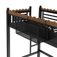 thumbnail image 5 of Queen Size Loft Bed Frame with Storage Shelves and bookshelf, Metal Loft Bed Frame with  Ladders and  Underbed Space  for Bedroom, Apartment, Mattress not included, Black, 5 of 9