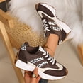 thumbnail image 4 of Women's Platform Slip On Sneakers Lace Up Retro Tennis Walking Shoes Casual Non Slip Trainers Skate Shoe Brown Size 9, 4 of 8