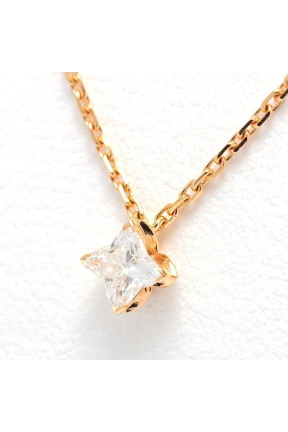 Pre-Owned Louis Vuitton LV Diamond Star Pendant Necklace Q03842, 18K Pink Gold, Diamond, 42.5 cm