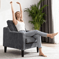 thumbnail image 2 of SESSLIFE Wider Seat Accent Chair, Comfy Arm Chair Mid Century Modern Sofa Chair for Small Spaces Bedroom, Home Offfice, Apartment(Gray), 2 of 6