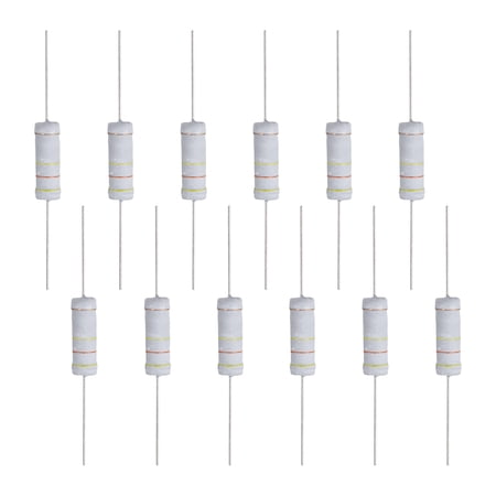 12 Pcs 430K ohm Resistor 5 Watt Metal Film Fixed Resistor for Breadboard and DIY Electronics